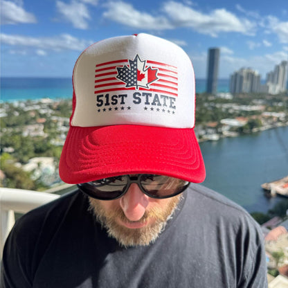 51st State Trucker Hat | Adjustable, Comfortable, Stylish Cap for Patriots | Support a Stronger US-Canada Partnership & Future Unity