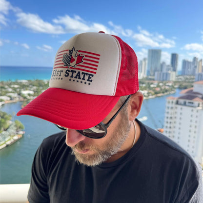 51st State Trucker Hat | Adjustable, Comfortable, Stylish Cap for Patriots | Support a Stronger US-Canada Partnership & Future Unity