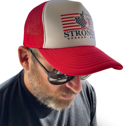 USA/Canada STRONGER Trucker Hat | Adjustable, Comfortable, Stylish Cap for Patriots | Support Stronger US-Canada Relations & Future Unity